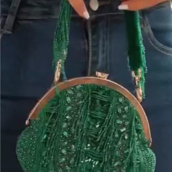 Sassy Jones Tyla Emerald Beaded Clutch - Picture 5 of 13